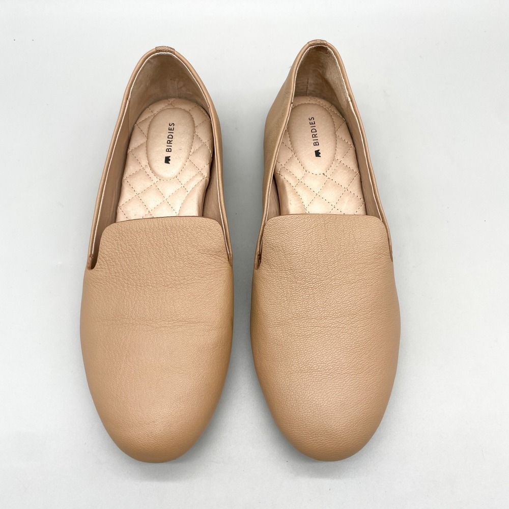 Birdies Womens 9 The Starling Loafers Latte Tan Leather Flats Preppy Office Shoe
